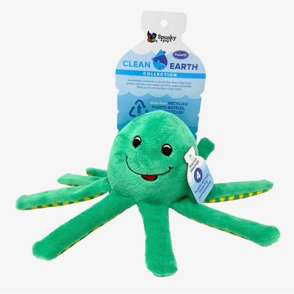 Other - Spunky Pup Clean Earth Green Octopus Plush Dog Toy